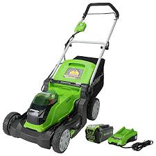 Lawn mower manufacturers are currently using two types of batteries in electric riding mowers. Greenworks Mo40b411 17 40v Cordless Battery Electric Lawn Mower Review Lawn Mower Review