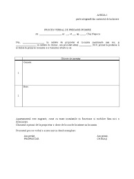 Prezentul proces verbal de predare/primire , a fost semnat azi. Proces Verbal De Predare Primire Apartament