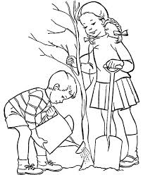 Color in this picture of brother and sister and others with our library of online coloring pages. Brother And Sister Grow A Tree On Arbor Day Coloring Pages Best Place To Color