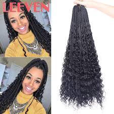 The most common bohemian hair style material is cotton. Leeven Bohemian Messy Box Braids With Curls End Black Ombre Brown Synthetic Crochet Hair Boho Braided Hair Extensions For Woman Aliexpress