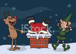 Man attempts to rob california business by descending down the chimney like santa, gets stuck, manages to dial 911, then gets thrown in the pokey: Santa Stuck In Chimney Vector Images And Illustration