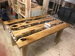 Oak Table Filled With Epoxy Resin Oak Table Table Wood