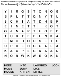 Each puzzle presents the user with a grid of letters and a word list. Find And Circle The Words Worksheet Turtle Diary