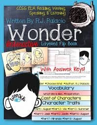 Wonder By R J Palacio Interactive Layered Flip Book Middle School Reading Elementary Reading Wonder Novel