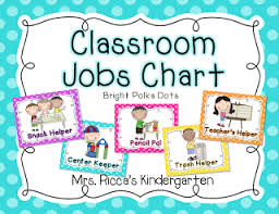 mrs riccas kindergarten classroom helpers chart