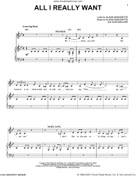 All i really want alanis morissette from the album: Morissette All I Really Want From Jagged Little Pill The Musical Sheet Music For Voice And Piano