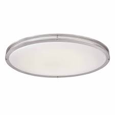 Home technology home technology lighting shopping home improvement home & garden products. Hampton Bay Low Profile Led 32 In Flush Mount Ceiling Brushed Nickel White Lighting Fixtu The Home Depot Canada