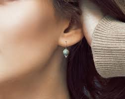 Simple Beaded Earrings, Sterling Silver Everyday Earrings, Small Silver  Minimalist Almond Hoops With Earth Tone Jasper and Serpentine Stones