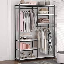 The smartest closet organizer ideas. Free Standing Closet Organizer Double Hanging Rod Clothes Garment Racks Overstock 30537676