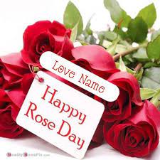 Flowers that mean love + affection when it comes to love, say it with a gesture that comes from within. Red Flowers Happy Rose Day Personalized Name Create Images