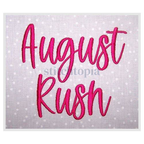 August Rush Embroidery Font .75" 1" 1.25" 1.5" 2" - Stitchtopia