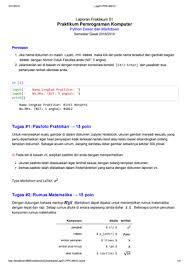 Check spelling or type a new query. Laporan Praktikum Pemrograman Kompuer 01 Studocu