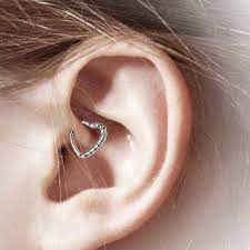 Daith Piercing Half Braided Heart 16g 10mm Right Or Left Ear Daith Earrings Daith Piercing Surgical Steel Body Jewelry