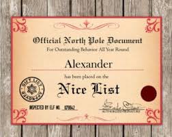 This printable is created to coordinate with our editable letter from santa printable kit which includes an editable version of this certificate in our etsy shop. Free Santa Nice List Certificate Nice List Certificate Christmas Labels Christmas Fundraising Ideas