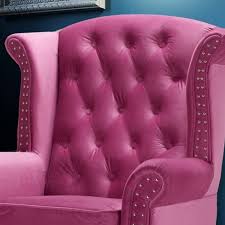 4 out of 5 stars with 4 ratings. Fuchsia Pink Velvet Chesterfield Wing Back Chair