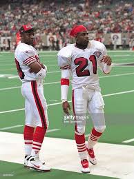 Jerry Rice And Deion Sanders Of The San Francisco 49ers At The Nfl Football 49ers San Francisco 49ers Football 49ers Football