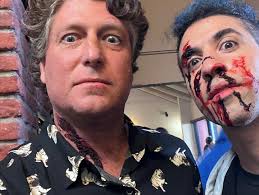 Hammering out scenes with the cast and crew of Pancake Man