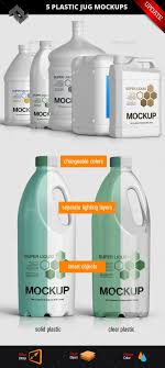 5 Plastic Jug Gallon Mockups Plastic Jugs Jugs Mockup