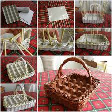 Diy Woven Paper Easter Egg Basket And Tray Follow Us On Facebook Https Www Facebook Com Handmade4you20 Easter Basket Diy Easter Eggs Diy Easter Egg Basket