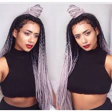 Black And Gray Ombre Braiding Hair Grey Braids Nice Style Hair Styles Braided Hairstyles Box Braids Hairstyles