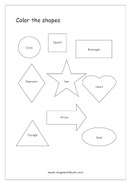 color the shapes circle square rectangle triangle diamond