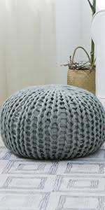 Check back often as we are always adding new patterns. Amazon Com Cheer Collection 18 Round Pouf Ottoman Chunky Hand Knit Decorative And Comfortable Foot Rest Ivory Home Kitchen