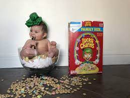 St Patrick S Day Baby Photo With Lucky Charms Little Irish Baby Easter Baby Photos Monthly Baby Pictures Baby Holiday Pictures