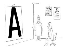 Patient Reading Giant Eye Chart In Doctors Office New Yorker Cartoon Premium Giclee Print By Saul Steinberg Art Com