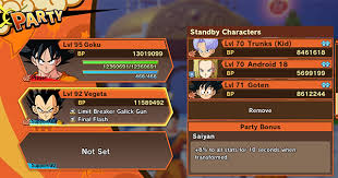 The legacy of goku 2 one of the many video games based on the manga and anime dragon ball. Dbz Kakarot Party Bonuses How To Create Your Party Dragon Ball Z Kakarot Gamewith