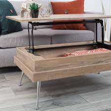 This beautiful coffee table also provides an array of storage options. Koryo Lift Top Faux Wood Laminate With Chrome Legs Coffee Table Mix