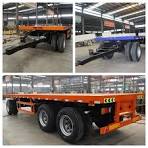 Heavy Duty Drawbar 3/4 Axles Full Flatbed Trailer Container ...