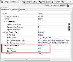 There is a lock switch on the left side of the sd card. Added Write Protection Pin To Fatfsmemsdhc Mcu On Eclipse