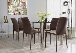 Euro Style Dalia Leather Stackable Dining Side Chair Set Of 4 Dark Brown To View Further For This I Dining Chair Upholstery Dining Chairs Side Chairs Dining