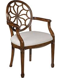 Hepplewhite Linen Upholstered King Louis Back Arm Chair Woodbridge Furniture Solid Wood Dining Chairs Armchair