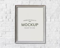 Black And White Brick Wall Template Download Premium Psd Of One Photo Frame Isolated On White Brick Wall 328108 With Images Frame Mockups Photo Frame Wall Frame