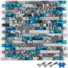 There are countless decorating options enough for contemporary, classic, traditional and modern day designs. Hopopular 11pcs 3d Patterned Wallpaper Mosaic Tiles Sheet 300 300 8mm Wall Tiles Blue Glass Mosaic Back Splash 3d Tile Stickers Wall Sticker Wallpaper Buy Online In Antigua And Barbuda