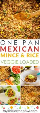 Mexican Mince Rice One Pan Family Dinner Recipe Family Meals Kids Mince Recipes Dinner Mince Recipes Healthy