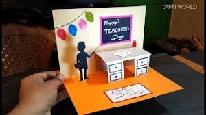 Celebrating teacher's day… i was delighted when a friend, suhriya, ordered 15 teacher day cards for her children. Diy Teacher S Day Card Handmade Teachers Day Pop Up Card Making Idea Youtube