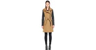 The leather trench coat is a classic parisian wardrobe staple that you can buy now to update your wardrobe, and wear for years to come. Mackage Dale Xm Long Camel Winter Wool Coat With Leather Sleeves In Brown Lyst