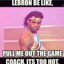 Lebron James Cramps Force Him Off The Court Creates Lebroning Meme Craze Watchloud Funny Basketball Memes Lebron James Sports Joke
