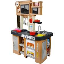 Product title step2 best chef's kitchen kids play kitchen set average rating: Jimmy S Toys Kitchen Play Set With Realistic Sounds And Water Sink Basin Stove Oven And Utensils For Children Brown Walmart Com Walmart Com