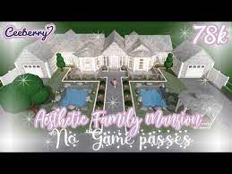 Bloxburg Aesthetic No Game Passes Family Mansion 78k Speed Build Youtube Bloxburg House Ideas Bloxburg Room Ideas Game Pass