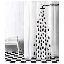 New Ikea Tvingen Rain Shower Head With Water Droplets Shower Curtain 12 Rings White Shower Curtain Designer Shower Curtains Black And White Shower Curtain