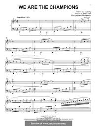 We Are The Champions Queen By Freddie Mercury Sheet Music On Musicaneo