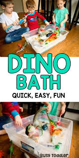 Dinosaur Bath Water Sensory Activity Busy Toddler Dinosaur Activities Preschool Busy Toddler Toddler Learning Activities