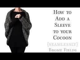 Ribbed knit cowl neck cropped sweater. How To Add A Sleeve To Your Knitted Cocoon Jacket Seamlessly Video Tutorial Youtube