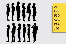 Standing People Silhouette Graphic By Cove703 Creative Fabrica Silhouette Web Icons Photos For Sale