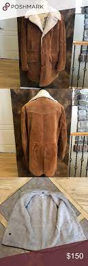 The Leather Shop Ranchers Jacket Coat Sherpa Vtg Leather Shops Jackets Coats Jackets