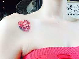 Red Ruby Love Heart Tattoo Sholder 3d Ruby Tattoo Ruby Heart Tattoo Love Heart Tattoo