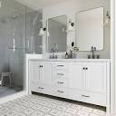 Amazon.com: ARIEL Cambridge White Double Sink Bathroom Vanity 73 ...